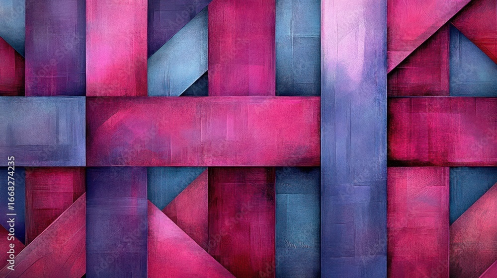 Poster abstract geometric pattern of overlapping vibrant stripes