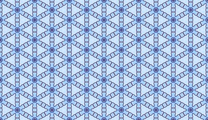 Blue Porcelain Indigo Dreams geometric seamless pattern