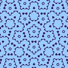 Blue Porcelain Indigo Dreams geometric seamless pattern