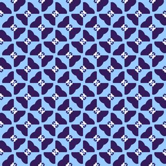 Blue Porcelain Indigo Dreams geometric seamless pattern