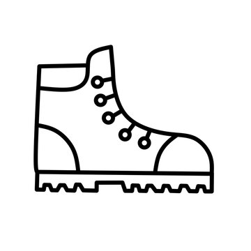 Hiking Boot Outline Icon | Ikon Sepatu Hiking Garis