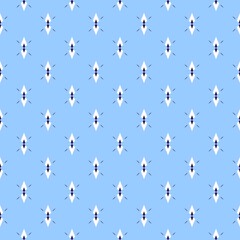 Blue Porcelain Indigo Dreams geometric seamless pattern