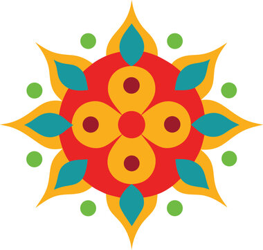 Vibrant traditional indian rangoli art vector design for festive celebrations and decor