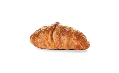 Delicious croissant on white background