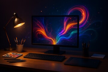 Swirling Art Workspace