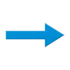 Blue Glossy Arrow Pointing Right Directional Sign Vector Graphic Isolated On White Background
