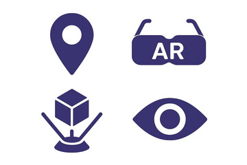 Modern icons for augmented reality, virtual reality, and digital vision