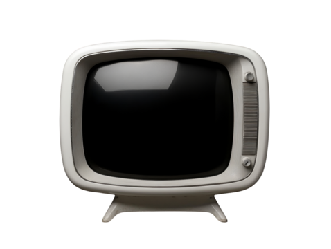 Vintage retro television with cathode ray tube and control dials