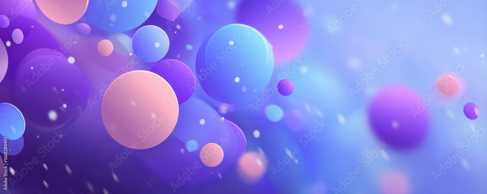 Poster vibrant abstract design with colorful orbs and a gradient background