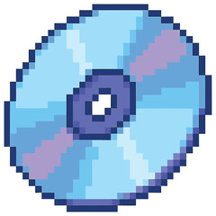 Obraz premium Retro cd icon vector - nostalgic pixel art design for creative projects and digital media