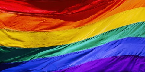 The iconic rainbow flag proudly waves, representing the LGBTQ+ community and celebrating pride.