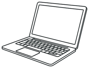 Laptop vector illustration: futuristic line art design for technology concepts