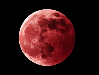 Dramatic red moon celestial body captures cosmic beauty in deep space