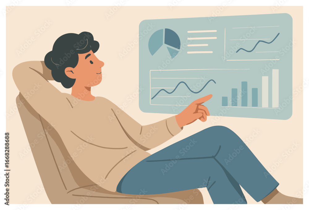 Aufkleber data visualization vector: exploring analytics, charts, graphs for business insights