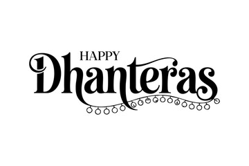 Happy Dhanteras festive typography