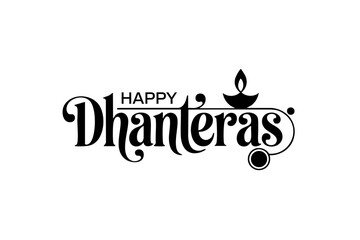 Happy Dhanteras festive typography