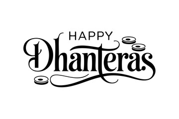 Happy Dhanteras festive typography © Varsha