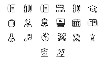 Education & Classroom Icons line icon set vector illustration