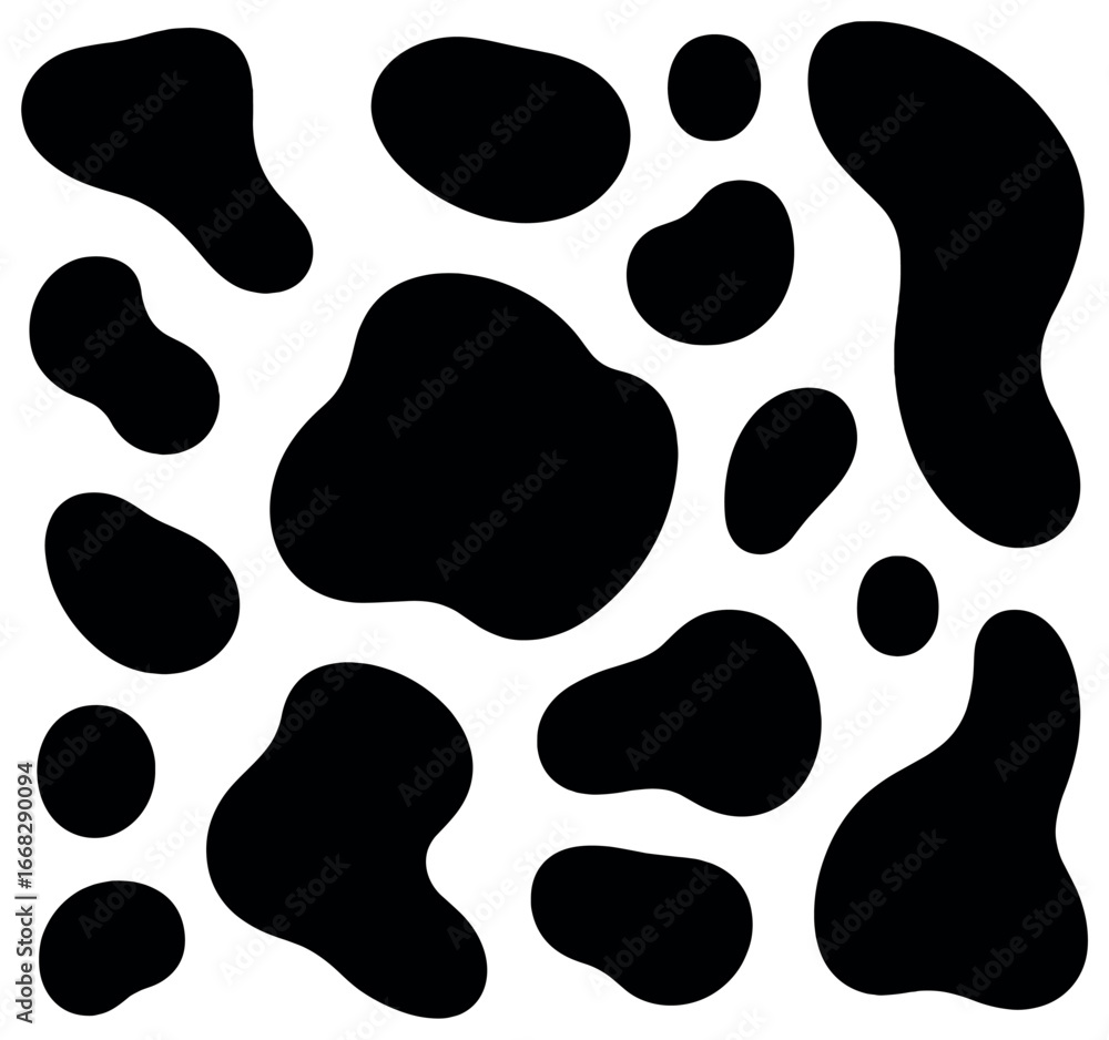 Aufkleber organic black patterns vector - abstract dark shapes and design elements for creative use