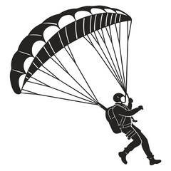 Skydiver free-falling silhouette