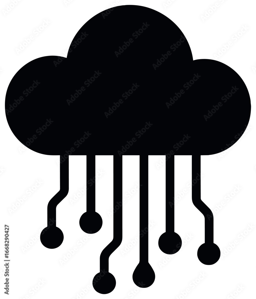 Poster cloud computing vector: abstract digital data flow for innovative technology concepts