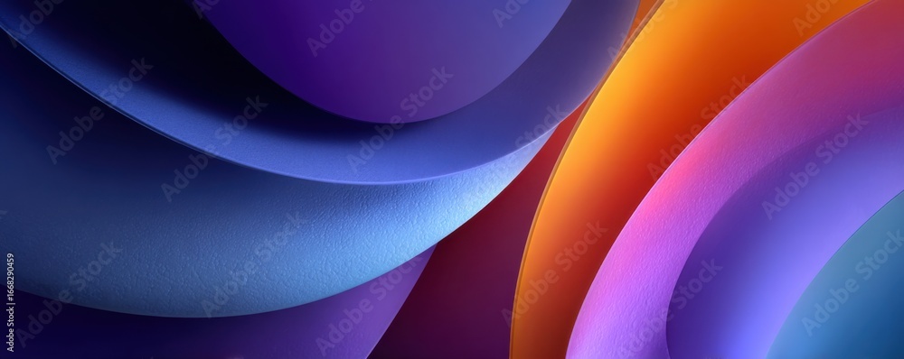 Poster abstract colorful curved shapes forming a vibrant and smooth layered texture