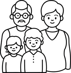 Loving Grandparents Spending Time Grandchildren.