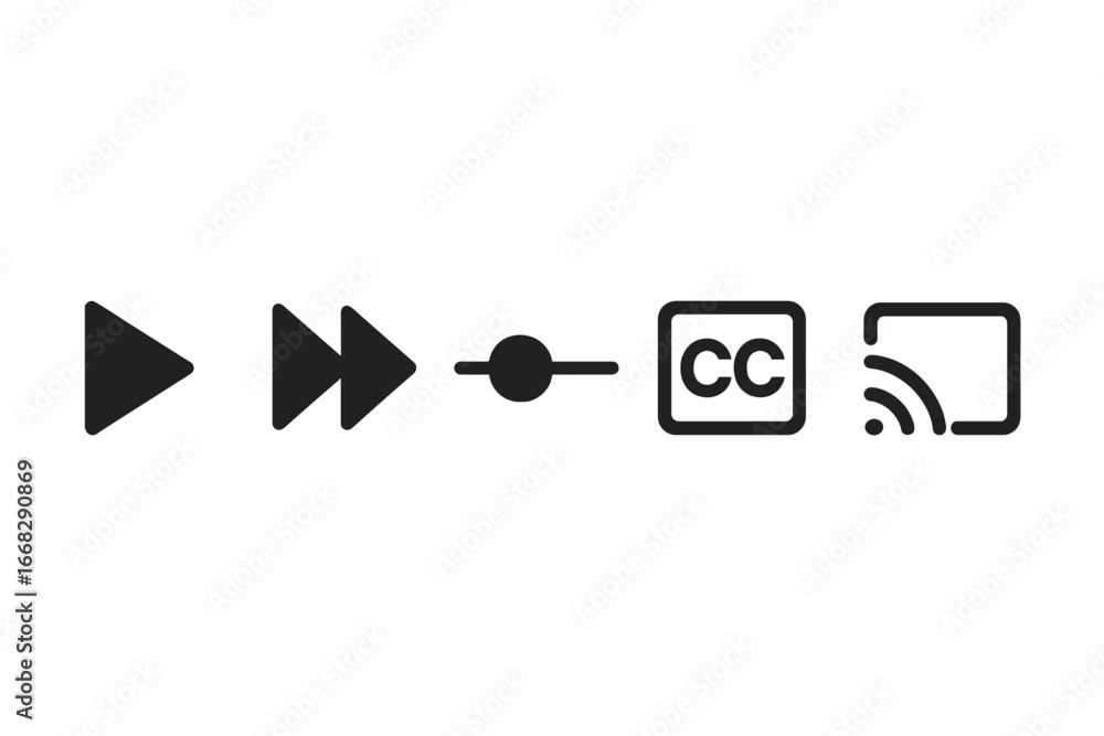 Aufkleber modern media player interface icons for playback and streaming controls
