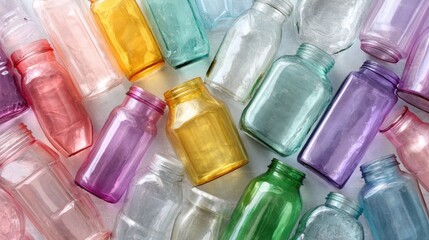 Colorful Recycled Plastic and Glass Bottles