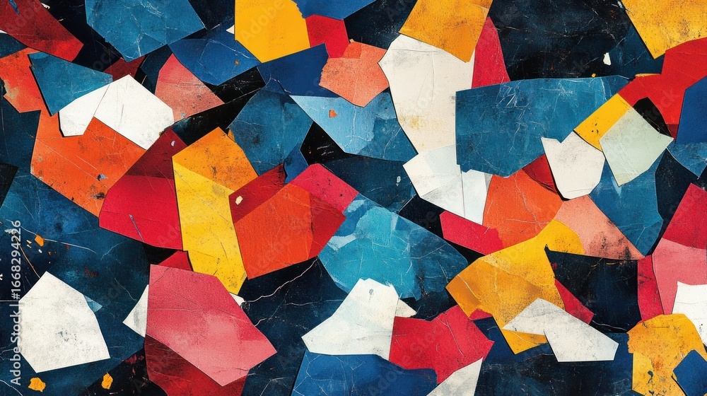 Poster abstract colorful geometric shapes background. possible use design inspiration