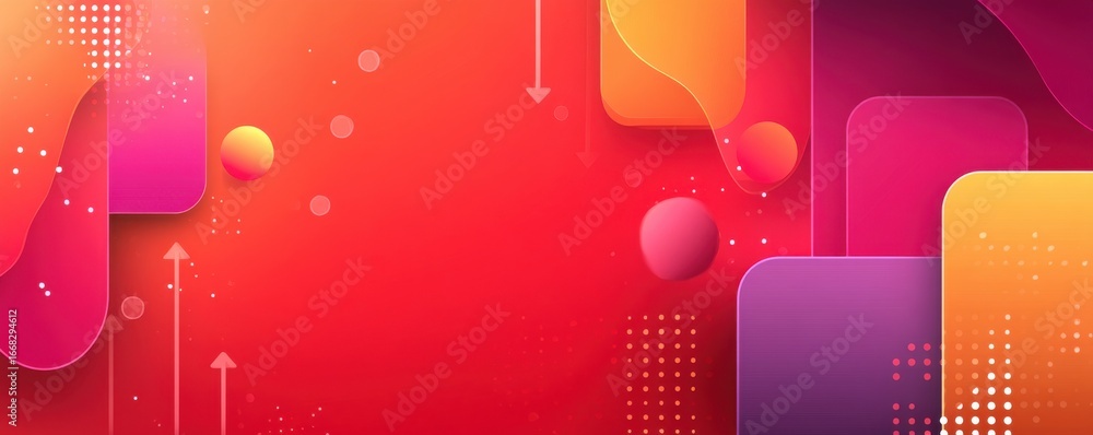 Aufkleber abstract red and pink gradient background with modern geometric shapes and patterns