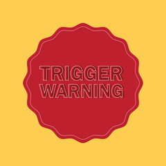 Grungy red trigger warning stamp