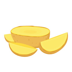 Baked potato with melted butter and herbs. Vector illustration cartoon flat icon isolated on white. Potato roasted.