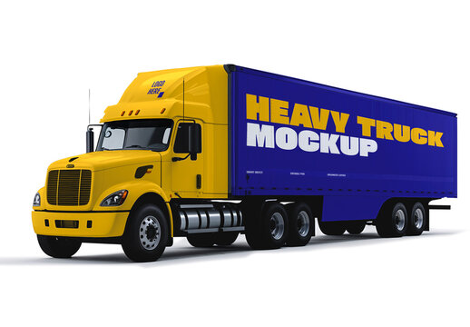 Heavy Cargo Truck Mockup for Transport