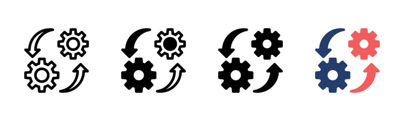 Processing Settings icon sheet multiple style collection