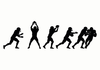 Football Players Silhouette Action Sports