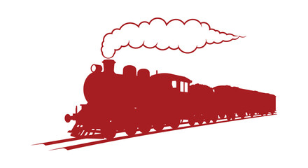 red steam train engine with smoke coming out