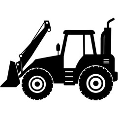 Fototapeta premium Backhoe Loader Construction Vehicle Vector