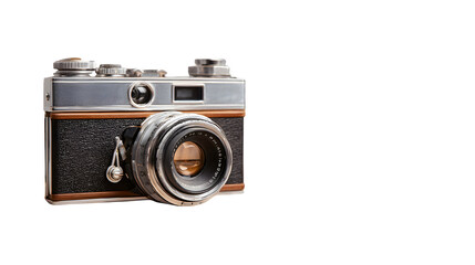 Vintage camera on a wooden table with soft natural light