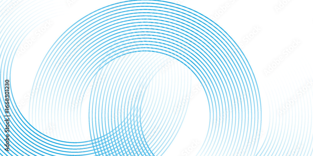 Poster abstract blue circle lines on white background. geometric stripe line art design. modern gradient li