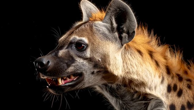 close up of a hyena