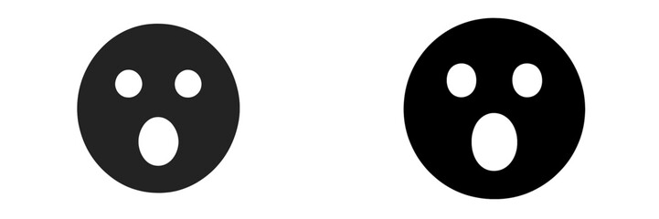 Vector illustration of surprised faces in black and white design