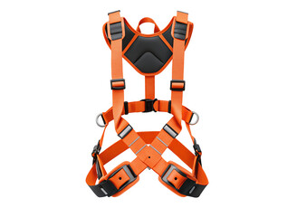 Safety harness for fall protection gear in orange with industrial design durable material construction