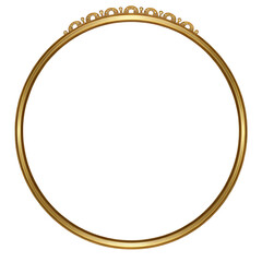 Elegant round gold frame with intricate decorative accents for artwork and photography display
