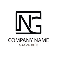 NG letter logo design on white background, suitable for company name