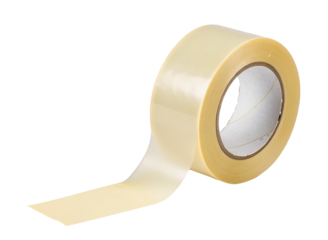 Clear adhesive tape roll for packing and sealing with transparent plastic glossy sticky coating