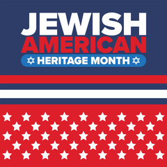 Fototapeta premium Jewish American Heritage Month. Celebrated annual in May. Jewish American contribution to the history United States. Star of David. Israel symbol. Poster, card, banner and background. Vector