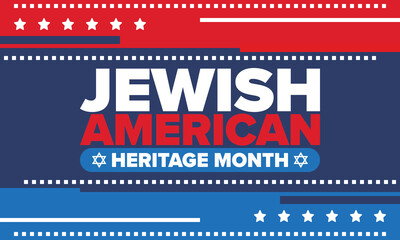 Naklejka premium Jewish American Heritage Month. Celebrated annual in May. Jewish American contribution to the history United States. Star of David. Israel symbol. Poster, card, banner and background. Vector