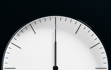 Modern 3D Clock Design on Black Wall Background Displaying Time