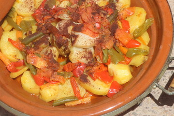 A close-up shot of a fresh moroccan tajine